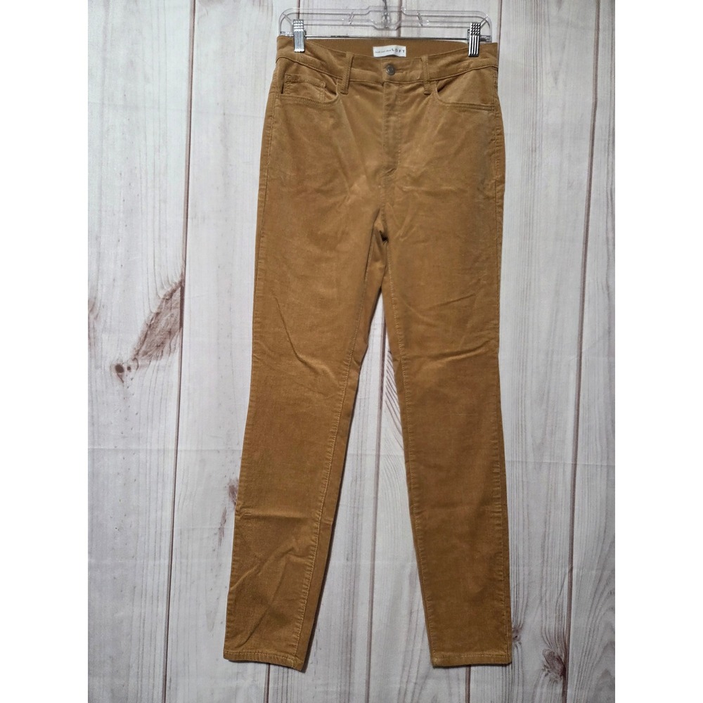 LOFT Skinny Micro Corduroy Pants Womens 26/2 Camel Tan High Rise 5-Pocket Cords